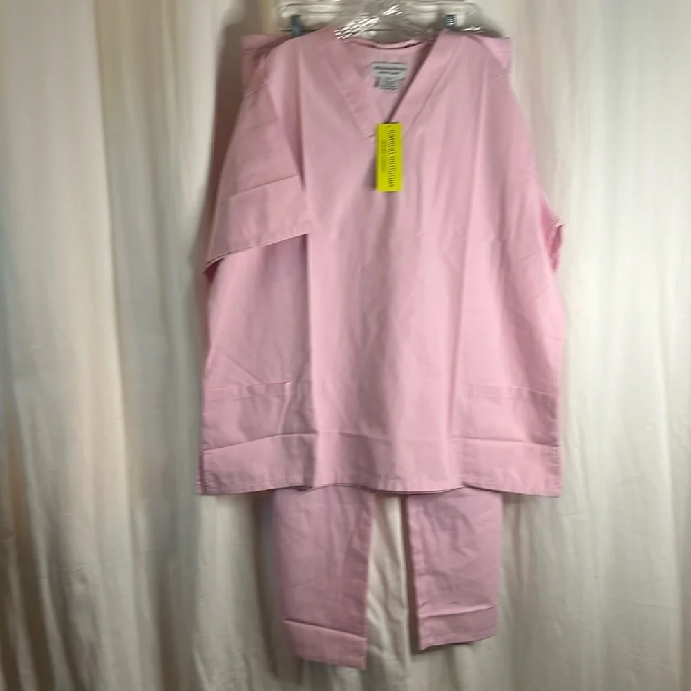 Women's Pink V-Neck Medical Scrub Set